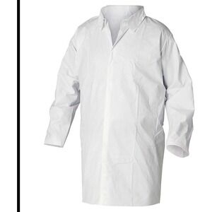 Case of 30 Kleenguard 36263 A20 Lab Coat, Smmms, Snaps Closure, White, Large NEW